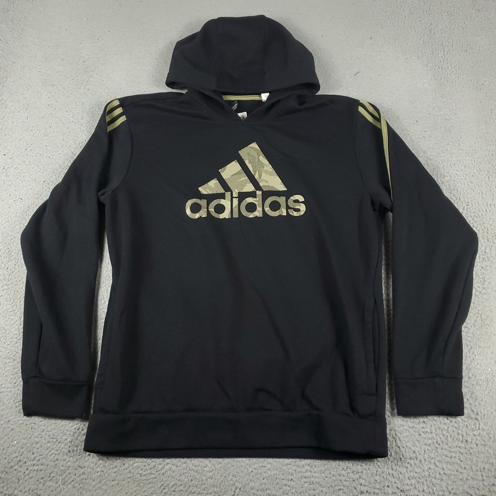 Adidas Sweater Mens Large Black Casual Pullover Hoodie Sweatshirt